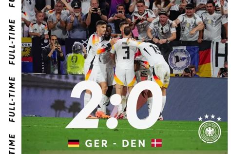 Hasil Fase 16 Besar Euro 2024 Tuan Rumah Jerman Lumat Denmark Lewat