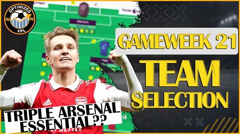 Arsenal Officially Title Favorites Gw Fpl Team Selection Youtube