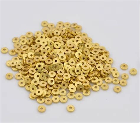 Mm Gold Flat Disc Spacers Brushed Disk Heishi Spacers Beads Pc