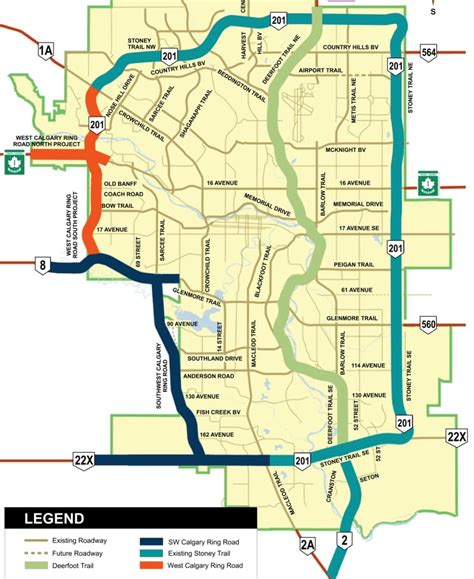 Calgary SW Ring Road Map