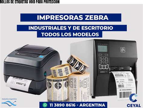 ROLLOS DE ETIQUETAS VOID PARA PROTECCIÓN Imprimir Zebra con placa de