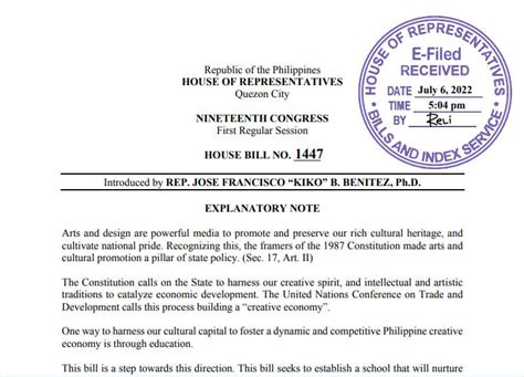 House Bill Authored By Cong Kiko Benitez House Bill