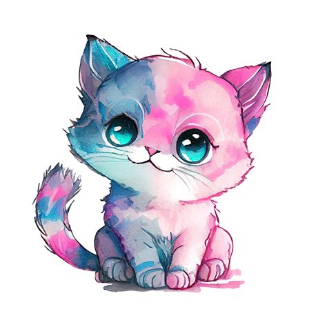 Png Cute Kitten Clipart Watercolor Digital Download Image Etsy