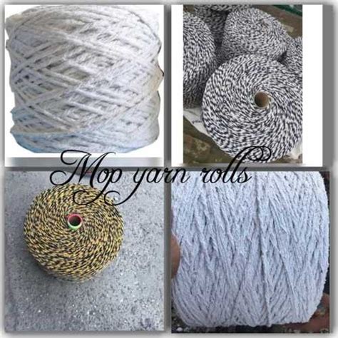 Eco Friendly Plain 100 Cotton Twisted Mop Yarn Raw Material For Making