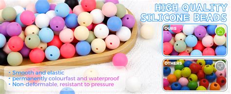 Amazon 120PCS FIVEIZERO Silicone Beads 15mm Silicone Beads For