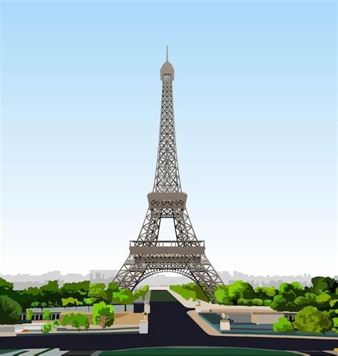 La Torre Eiffel Aislada Sobre Un Fondo Blanco Vector Plano Ilustraci N