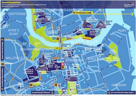 Central Sunderland travel map - Ontheworldmap.com