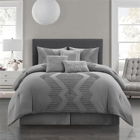 Nanshing 7-Piece Grey California King Comforter Set in the Bedding Sets ...