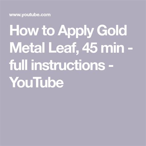 How To Apply Gold Metal Leaf 45 Min Full Instructions YouTube