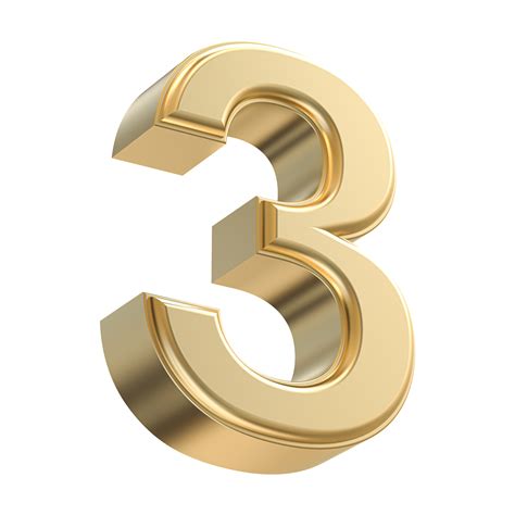 Gold 3d Number 3 47504345 Png