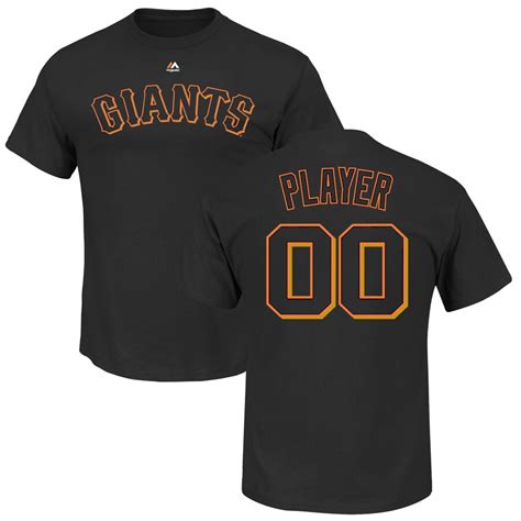 Majestic San Francisco Giants Youth Black Custom Roster Name And Number T