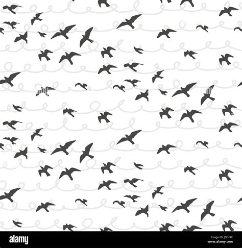 Flying Bird Flock Silhouette