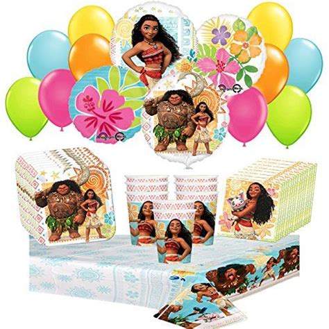 Disney Moana Party Supplies Pack Including Plates Cups Tablecover