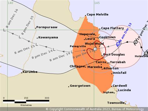 QLD Tropical Cyclone Warning: Cape Melville to Cardwell, inc Cairns and ...