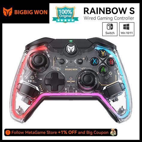 Bigbig Won Rainbow S Wired Gaming Controller Axis Gyro Rgb Lighting