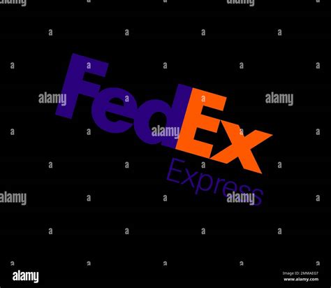 FedEx Express, rotated, black background, logo, brand name Stock Photo ...