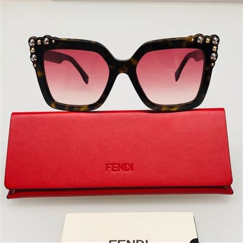 Nwt Fendi Ff0260s Havana Red Sunglasses Fendi Red Sunglasses