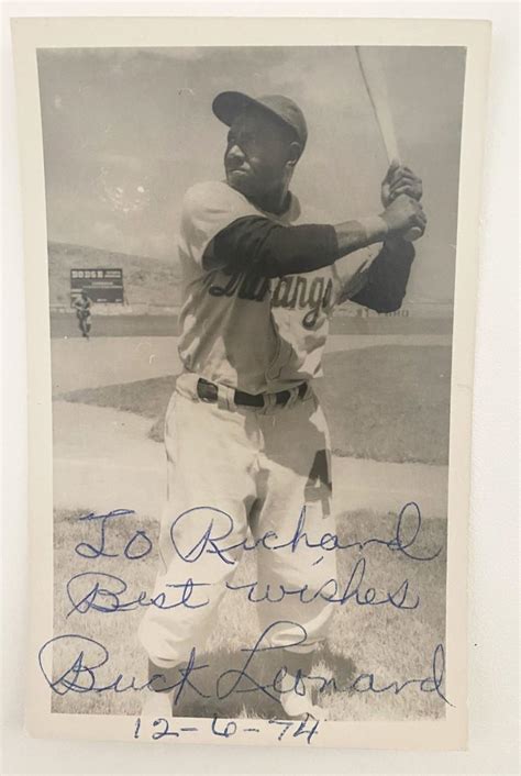 Baseball Player Buck Leonard Signed Photo Postcard