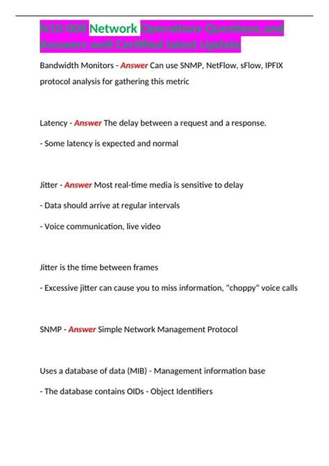 N10 008 Network Operations Questions And Answers Well Certified Latest