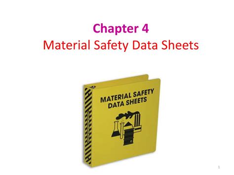 Chapter 4 Material Safety Data Sheets Ppt Download