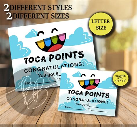 Toca Life World Gift Card Printable Toca Boca Life Gift Card Etsy Canada