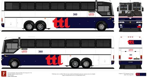 Ônibus em desenho TTL Busscar El Buss 360 Scania S113 TL