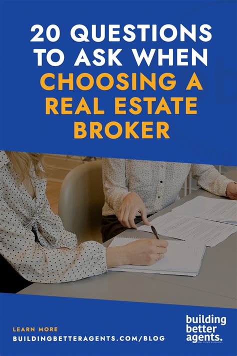 20 Questions To Ask When Choosing A Real Estate Broker Building