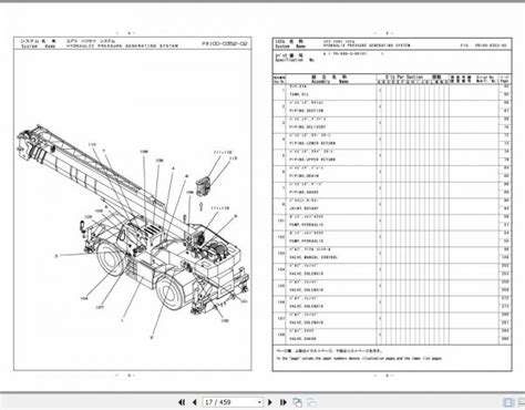 Tadano Rough Terrain Crane TR 500XL 3 P1 U 2EJ Parts Catalog EN JP