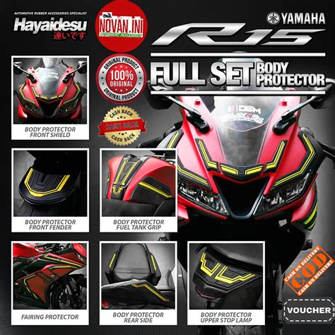 Jual Yamaha R15 V3 Body Protector Full Set Cover Hayaidesu Shopee