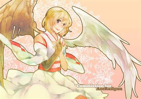 The Big Imageboard Tbib Angel Angel Wings Asymmetrical Wings Blonde