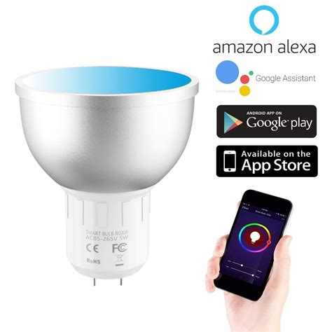 Smart Wifi Spotlight Gu Led Bulb Mr Rgbw Dimmable Light W Wifi