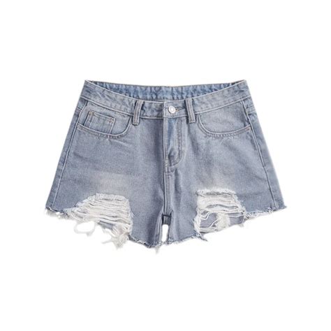 Female Holes Shorts Summer Denim Shorts Jeans Mid Waist Plus Size S