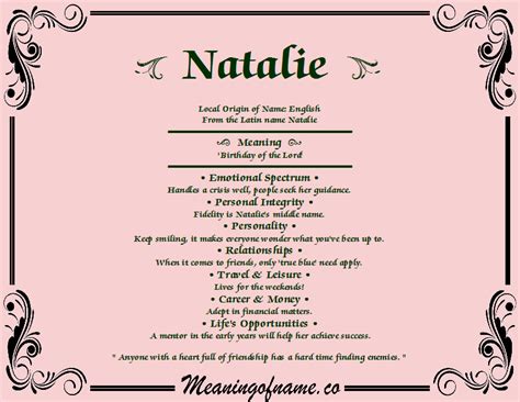 Natalie Meaning Of Name