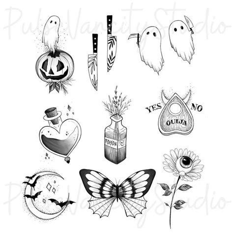 Halloween Tattoo Flash Tatueringsidéer