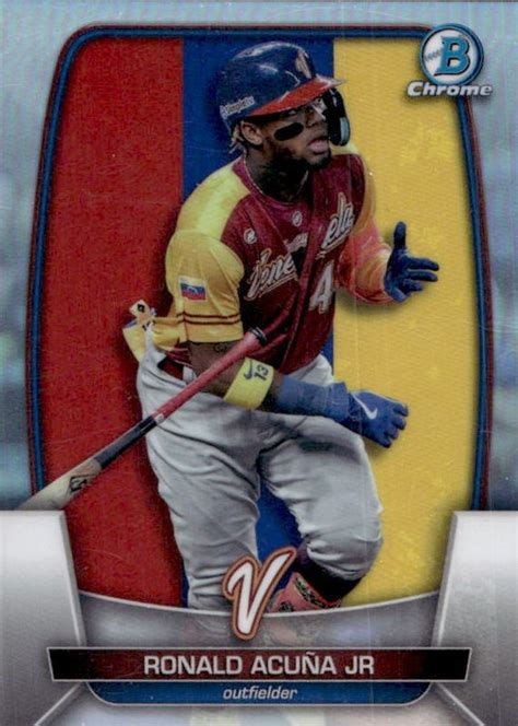 Ronald Acuna Jr 2023 Bowman Chrome WBC Flag Refractor WBC 94 Price