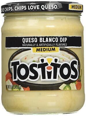 Frito Lay Tostitos Queso Blanco Medium Dip 15oz Jar Pack Of 2