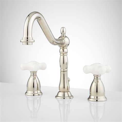 Victorianwidespreadbathroomfaucet Porcelaincrosshandles Bathroom Faucets Widespread