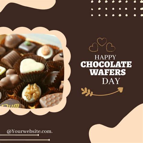 Coffee Brown Happy Chocolate Wafers Day Onlin Template Postermywall