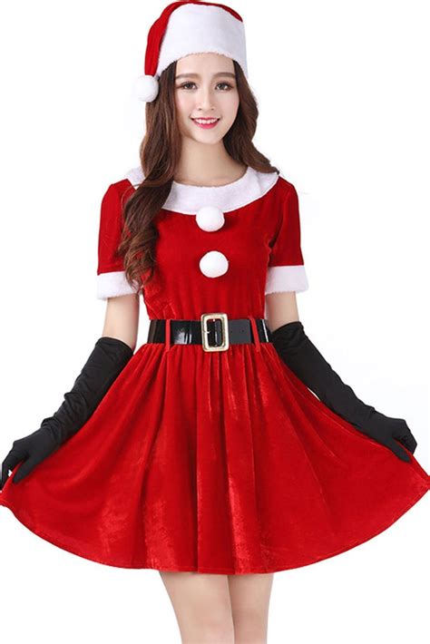 Womens Santa Sweetie Mrs Claus Christmas Costume Tiktokdresses