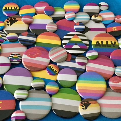 Lgbtq Pride Flag Pin Badges Pinback Buttons 1 Pin Etsy