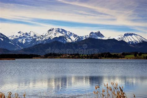 Forggensee Lake Near Fuessen In Beautiful Mountain Scenery Of Allgaeu