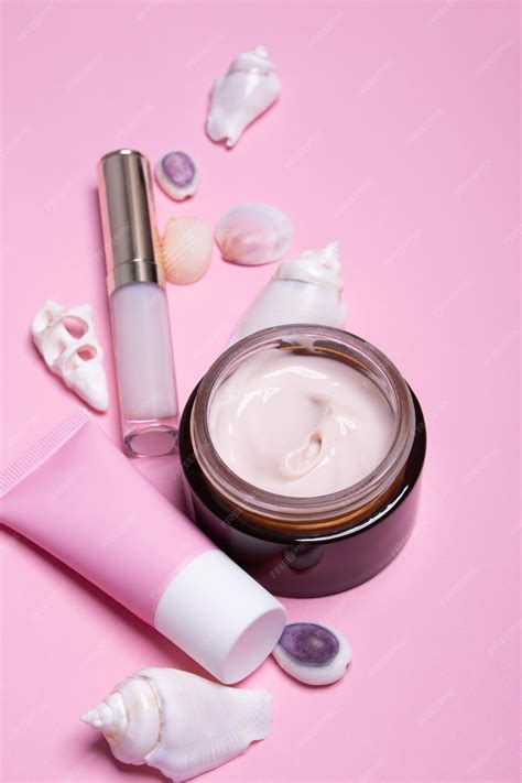 Premium Photo Beauty Background With Facial Cosmetic Products With Empty Copy Space Makeup