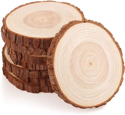 Fuyit Wood Slices Pcs Inches Unfinished Natural Tree Slice