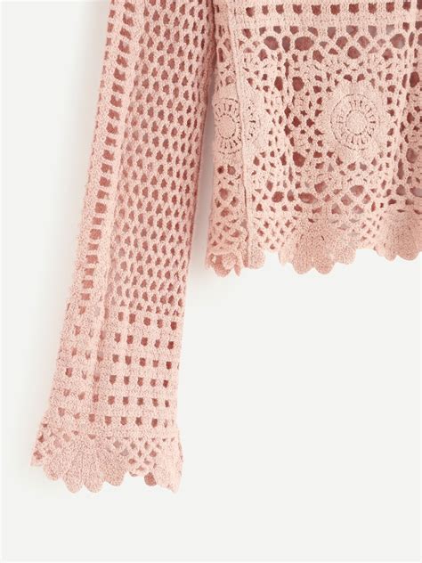 Pink Eyelet Crochet Blouse Knittting Crochet