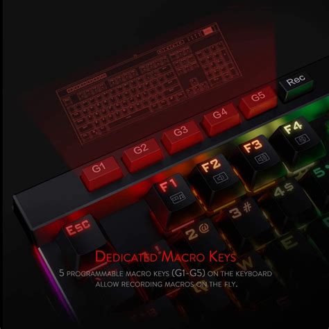 Teclado Gamer Optico Mecanico Redragon Vata Pro K Rgb Rgb Negro