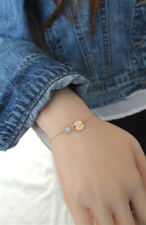 Personalized 14k Gold Filled Bracelet With Custom Stamped - Etsy