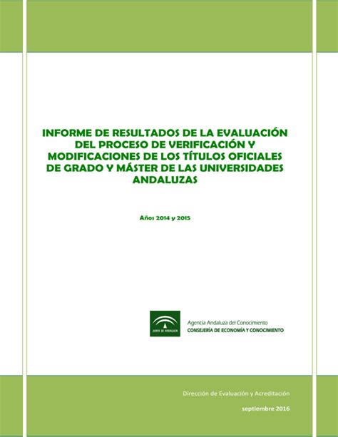 Informe De Resultados De La Evaluaci N Del Proceso De Verificaci N Y