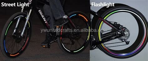 Shape Bike Wheels Rims Reflective Sticker Yellow Reflective Bike ...