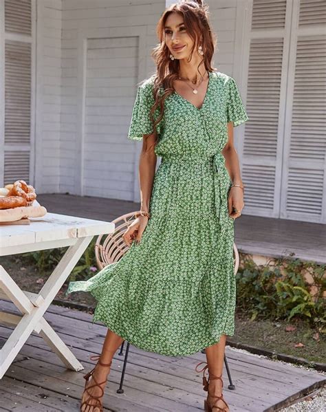 Robe Champ Tre Verte Longue Femme Robe Champ Tre