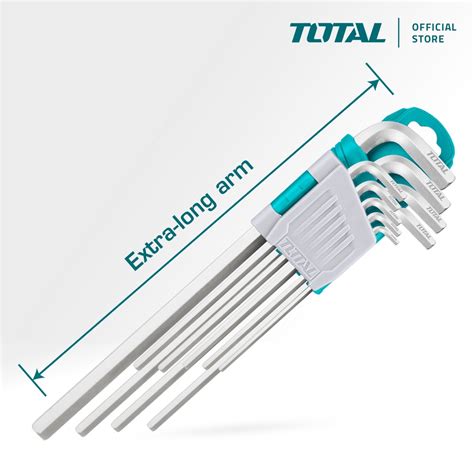 Total Hex Key Long Extra Long Arm Cr V Steel Mm Mm Pcs